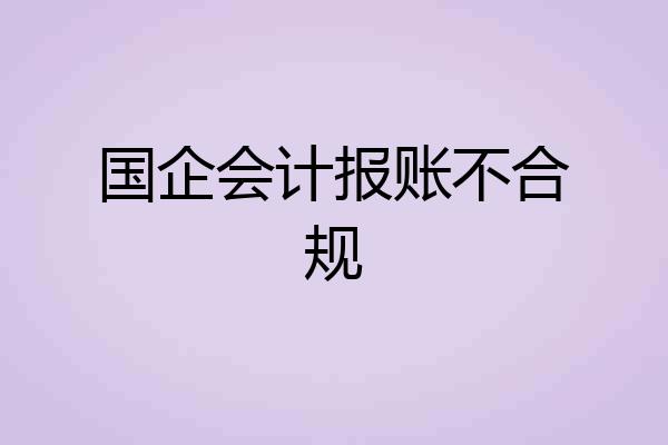 国企会计报账不合规