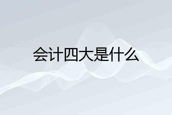会计四大是什么