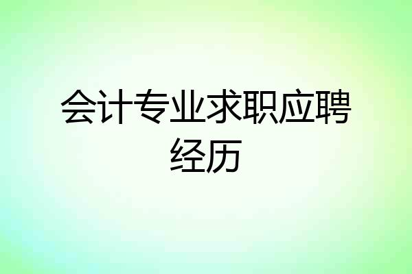 会计专业求职应聘经历