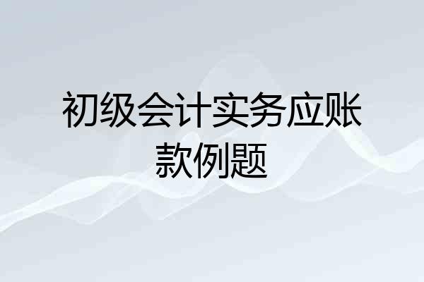 初级会计实务应账款例题