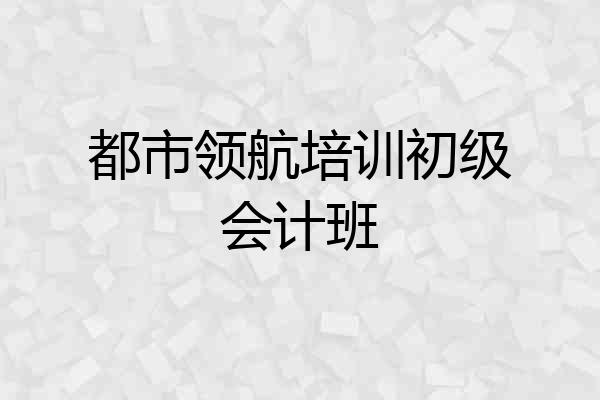 都市领航培训初级会计班
