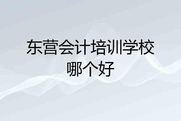 东营会计培训学校哪个好