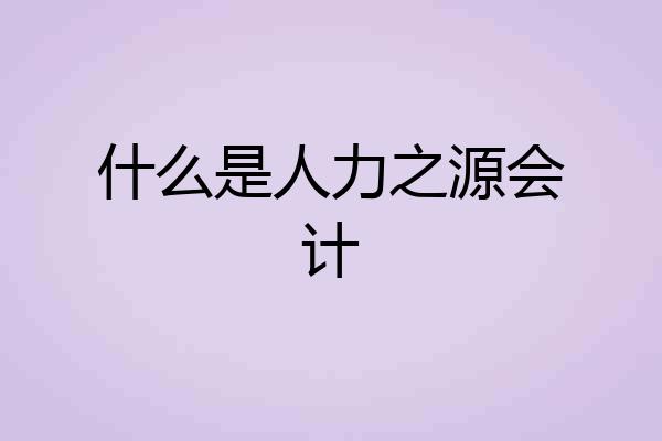 什么是人力之源会计