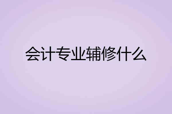 会计专业辅修什么