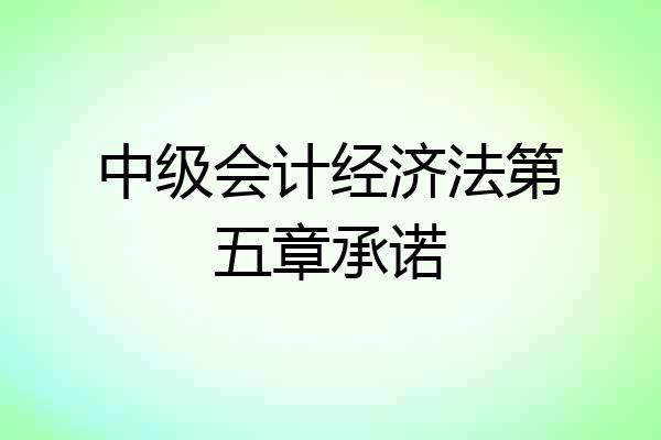 中级会计经济法第五章承诺