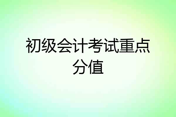 初级会计考试重点分值