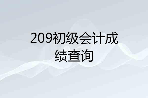 209初级会计成绩查询