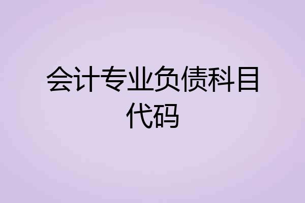 会计专业负债科目代码