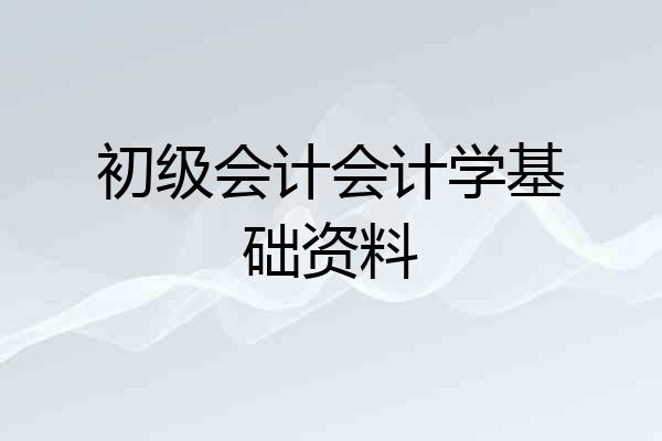 初级会计会计学基础资料