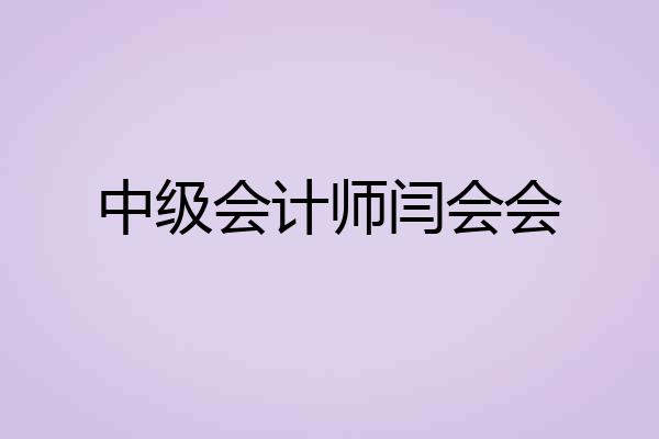 中级会计师闫会会