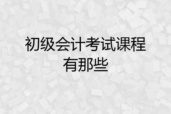 初级会计考试课程有那些