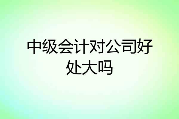 中级会计对公司好处大吗