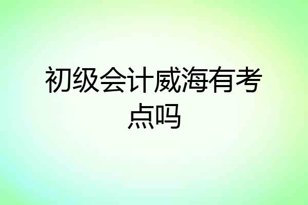 初级会计威海有考点吗