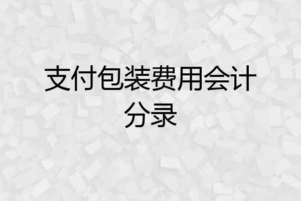 支付包装费用会计分录