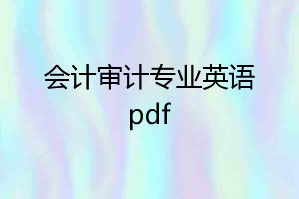 会计审计专业英语pdf