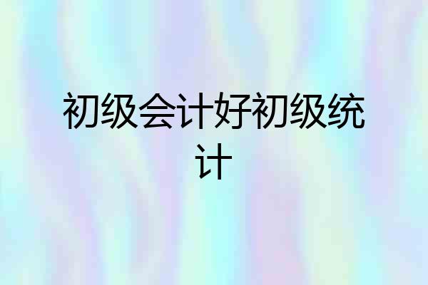 初级会计好初级统计