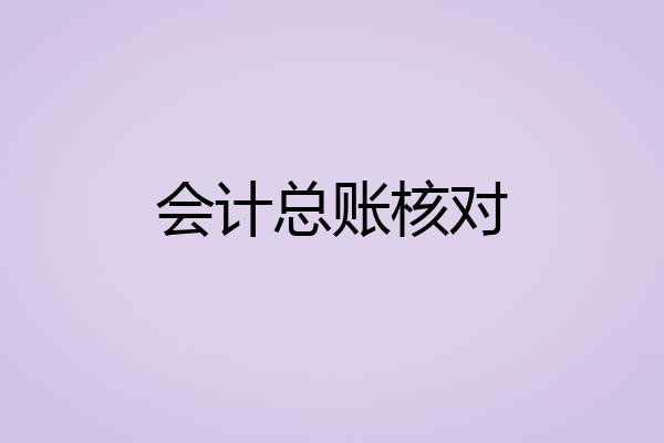 会计总账核对
