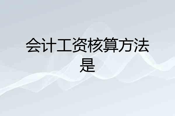 会计工资核算方法是