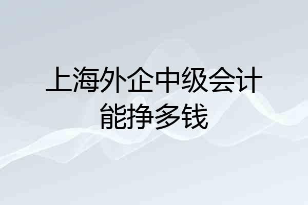上海外企中级会计能挣多钱