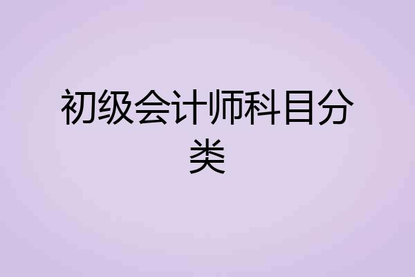 初级会计师科目分类
