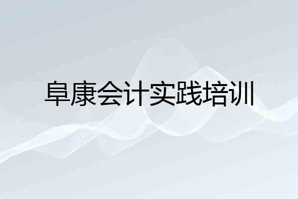 阜康会计实践培训