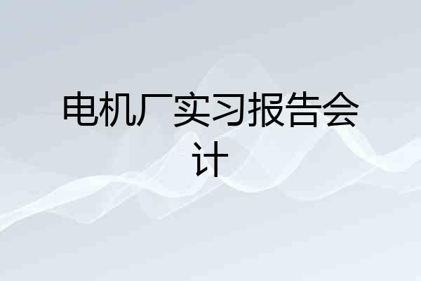 电机厂实习报告会计