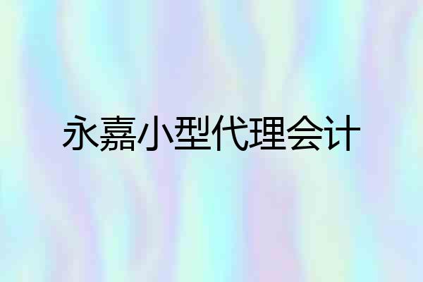永嘉小型代理会计
