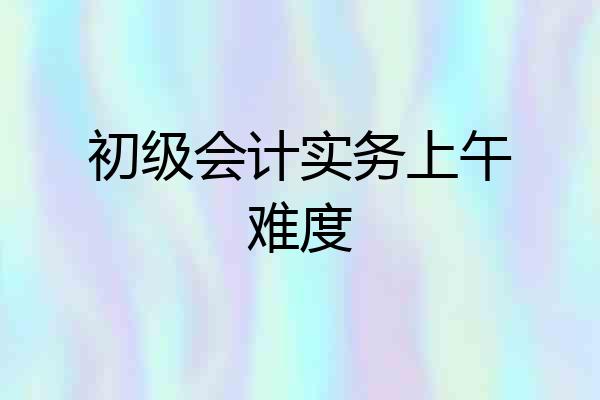 初级会计实务上午难度