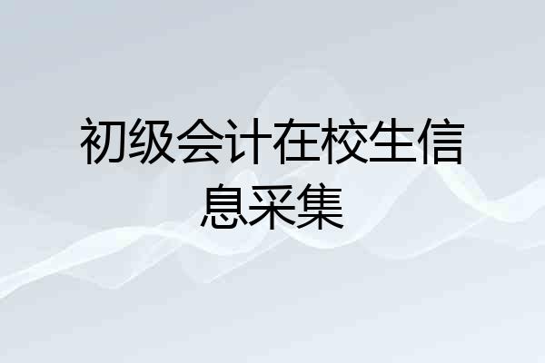 初级会计在校生信息采集