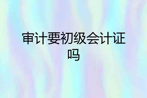 审计要初级会计证吗