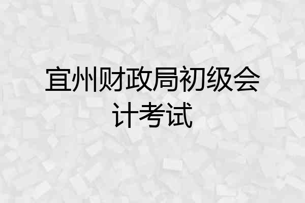 宜州财政局初级会计考试