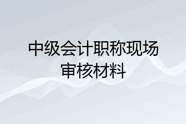 中级会计职称现场审核材料