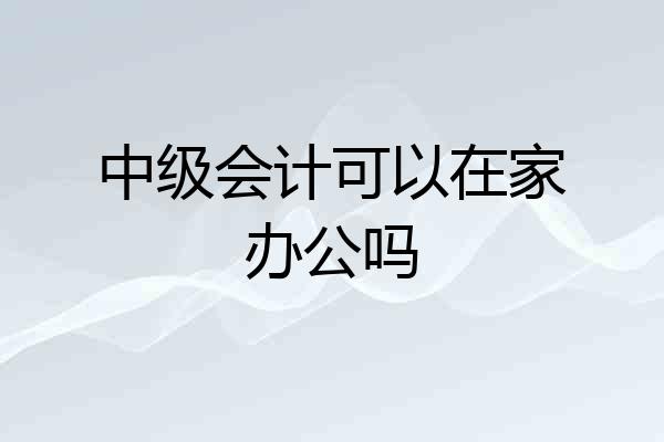 中级会计可以在家办公吗