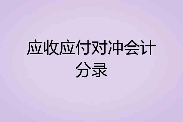 应收应付对冲会计分录