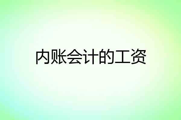 内账会计的工资