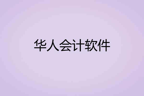 华人会计软件