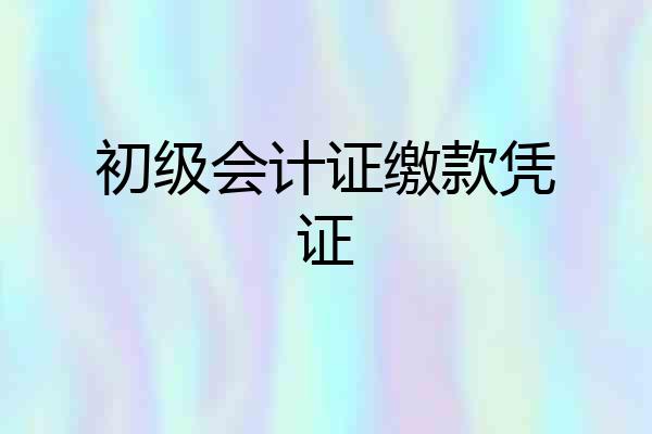 初级会计证缴款凭证