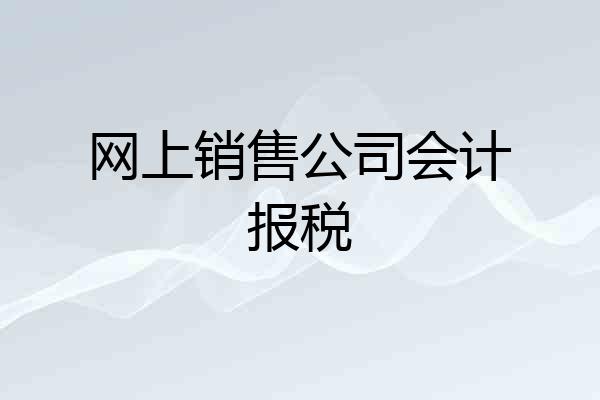 网上销售公司会计报税