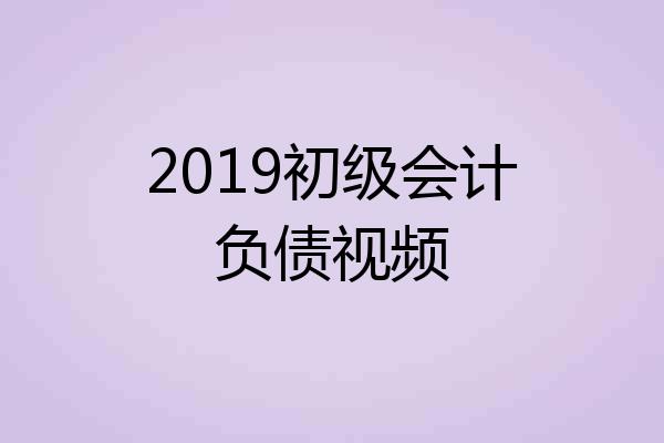 2019初级会计负债视频