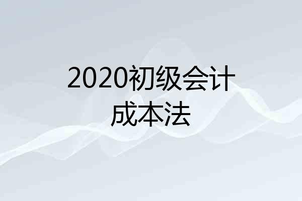 2020初级会计成本法