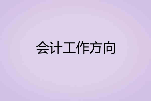 会计工作方向