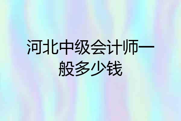 河北中级会计师一般多少钱