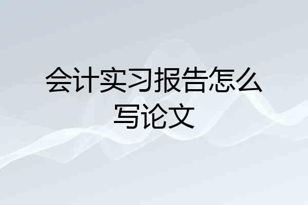会计实习报告怎么写论文