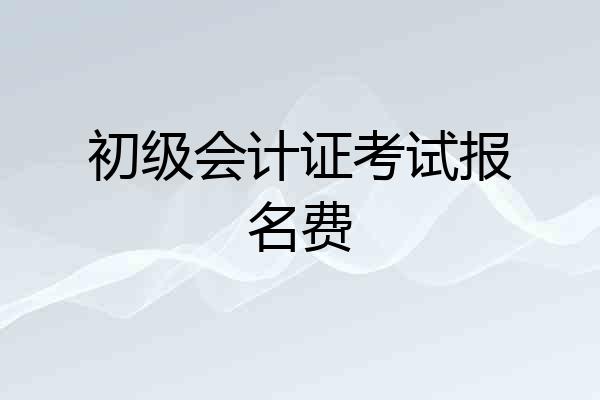 初级会计证考试报名费