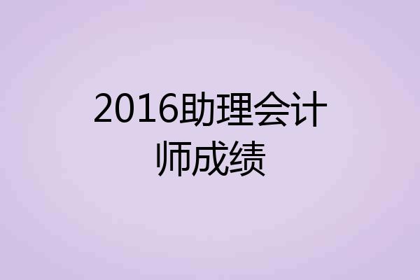 2016助理会计师成绩