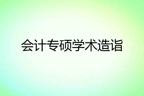 会计专硕学术造诣