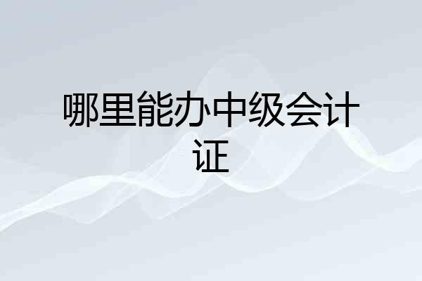 哪里能办中级会计证