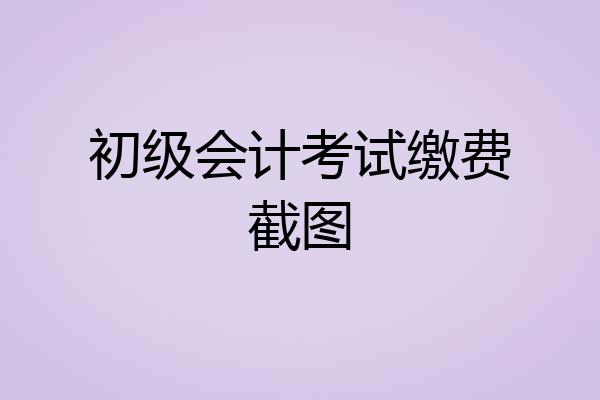 初级会计考试缴费截图