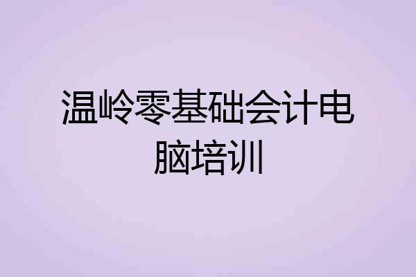 温岭零基础会计电脑培训