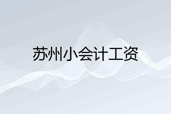 苏州小会计工资